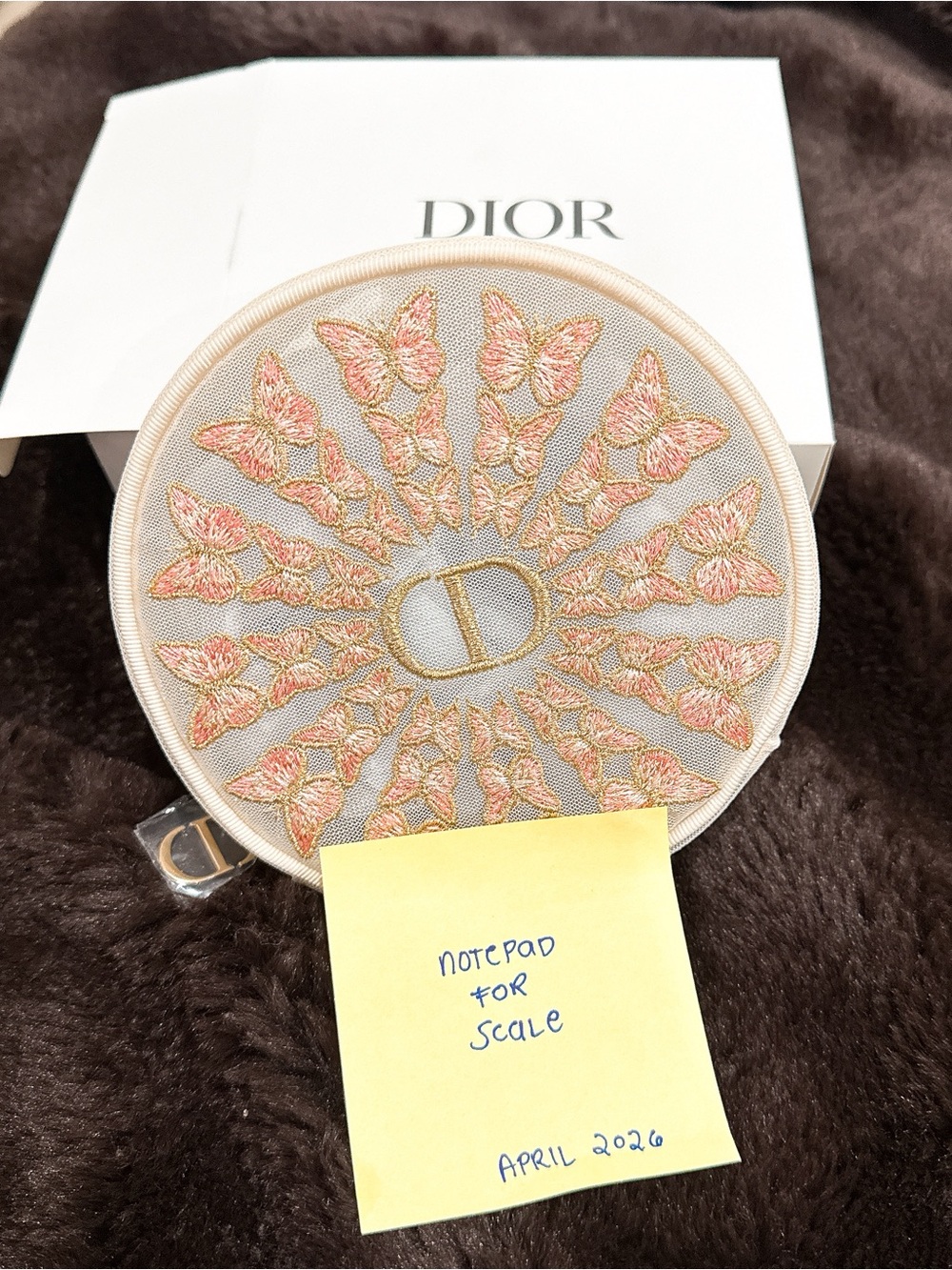 Dior Round Embroidered pouch and Gold